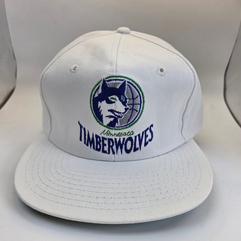 Vintage Minnesota Timberwolves Twins Enterprise Snapback Hat White Taiwan NBA